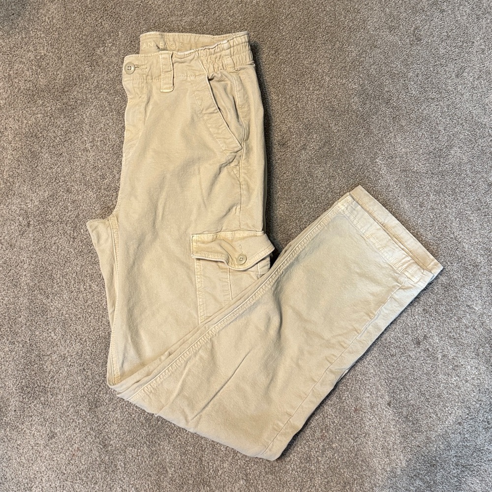 American Eagle Light Tan Cargo Straight Leg Pants Size 4